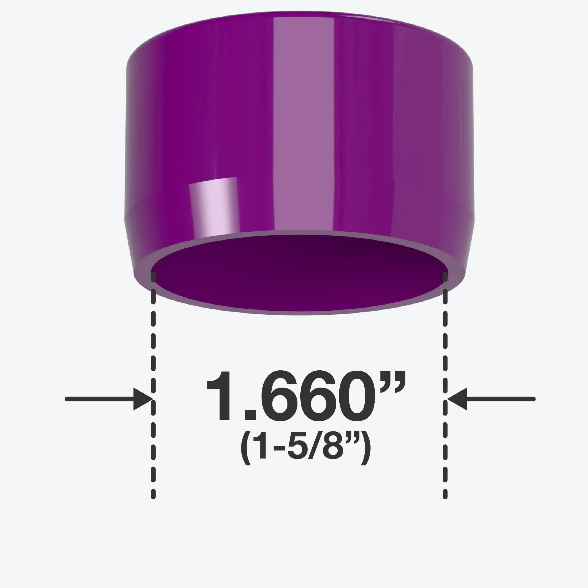1-1/4 in. External Flat PVC End Cap, Furniture Grade - Purple