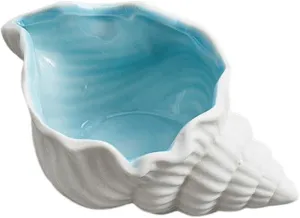 1 Pcs Conch Shape Ceramic Jewelry Tray, Multi-purpose Lovely and Luxurious Home Marine Decor, Ocean Style Earrings Necklace Storage for Rings, Watch, Key