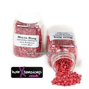 1000 Red Micro-Rings 4mm (Non-Silicone)