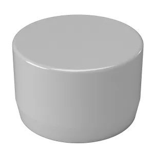 2 in. External Flat PVC End Cap, Furniture Grade - Gray