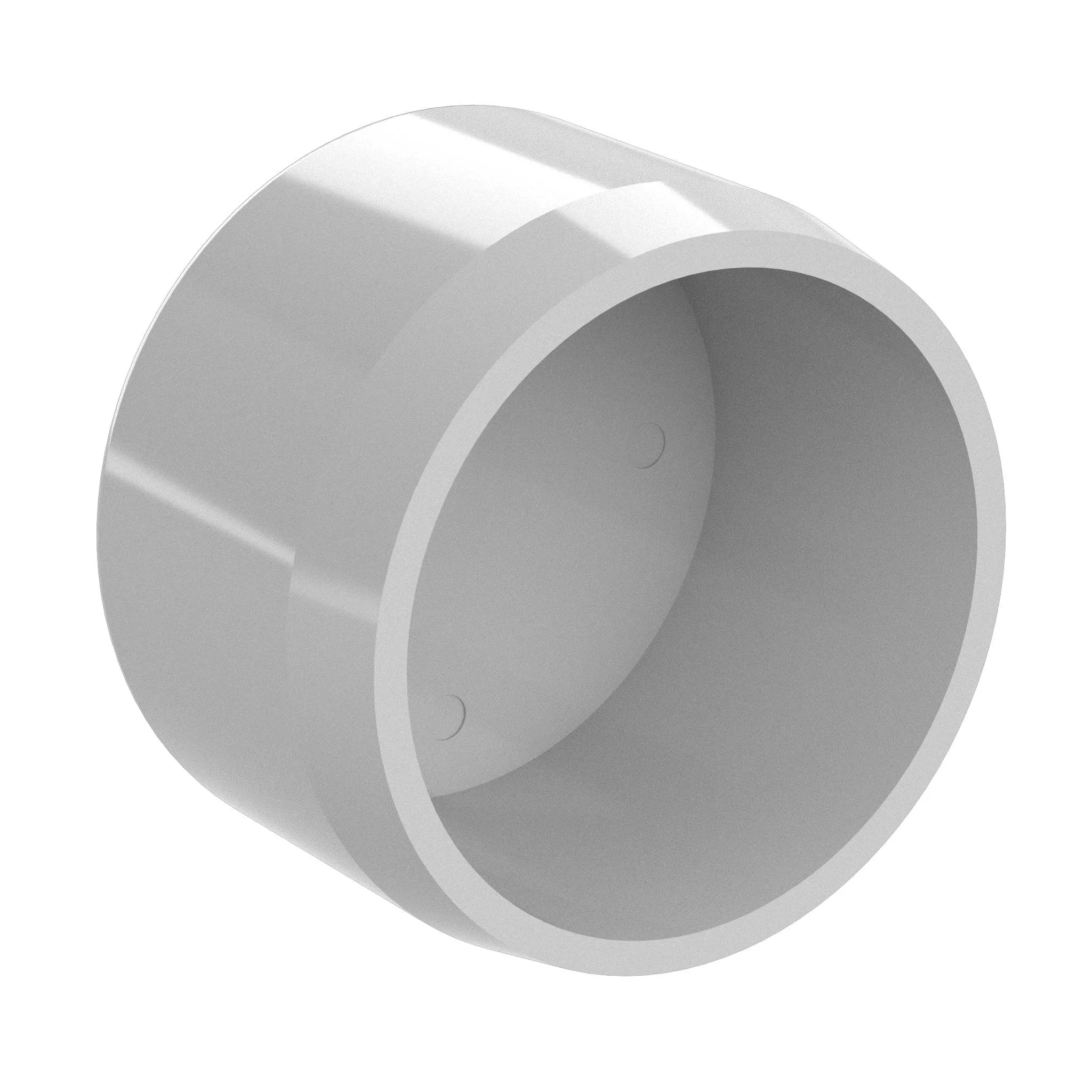 2 in. External Flat PVC End Cap, Furniture Grade - Gray