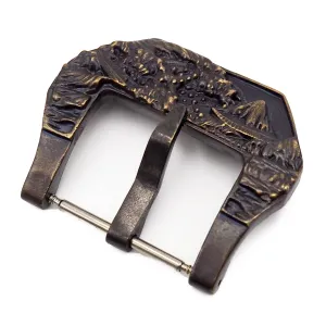 22mm, 24mm Mount Fuji Engraving Bronze Tang Buckle