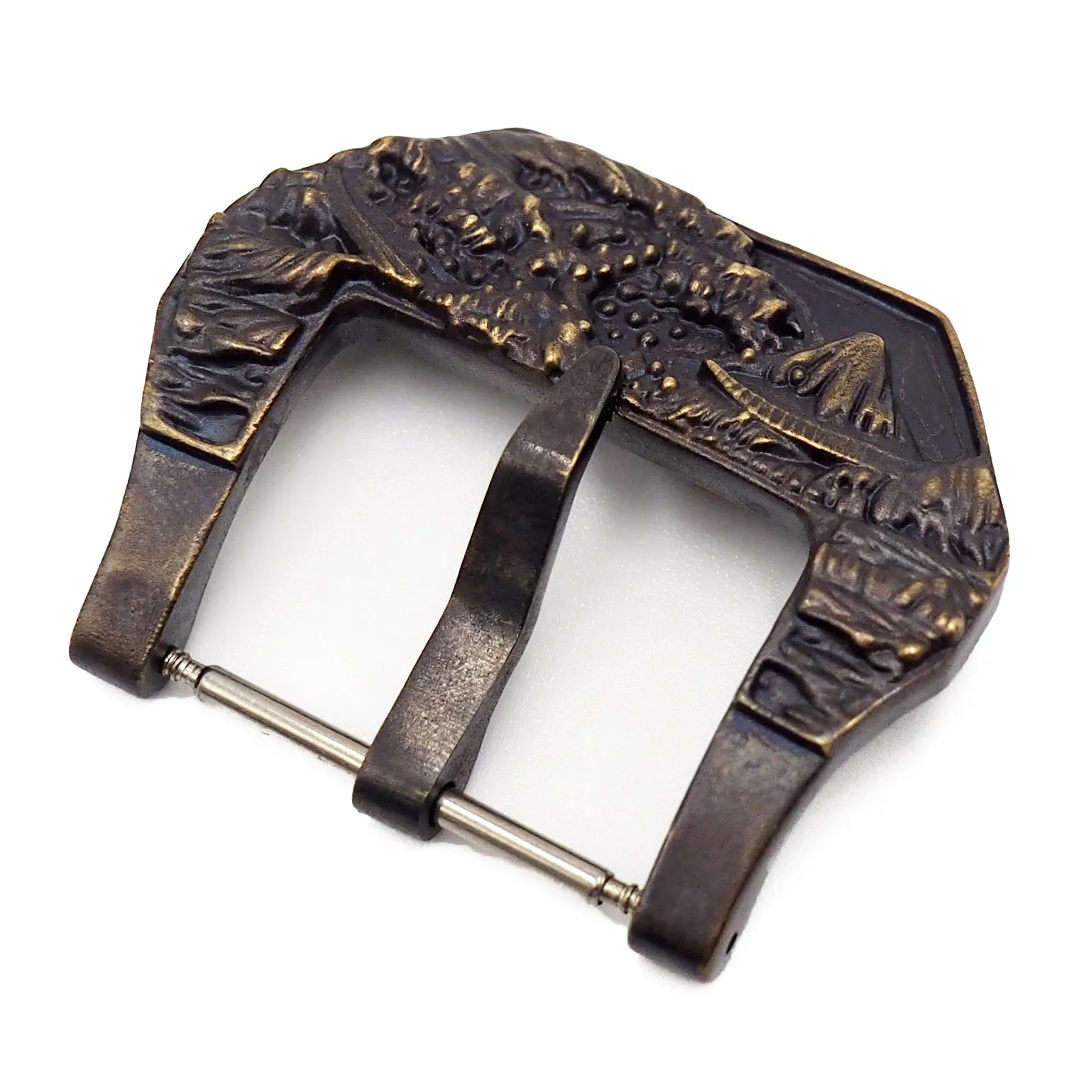 22mm, 24mm Mount Fuji Engraving Bronze Tang Buckle