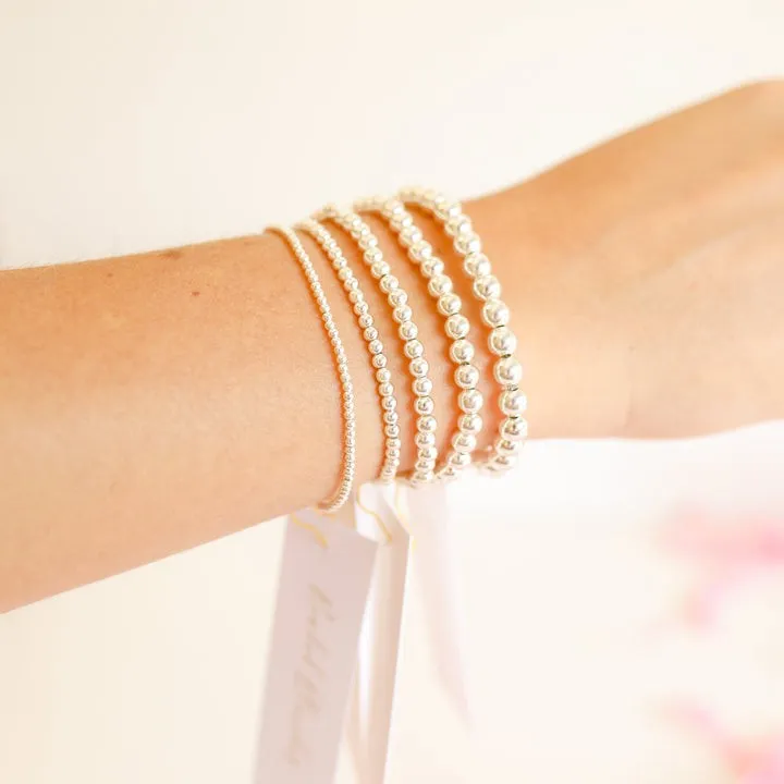 5mm Silver beaded bracelet