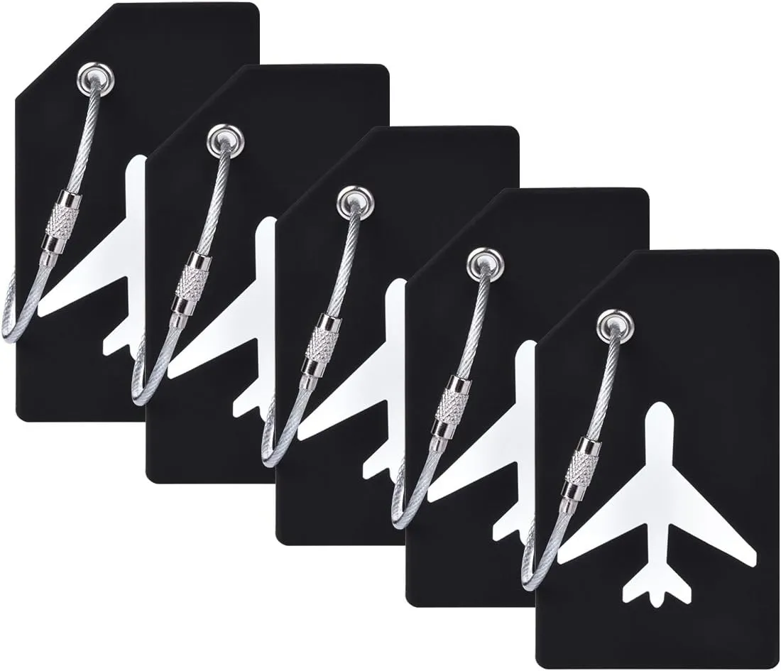 5Pack Silicone Luggage Tag with Name ID Card Perfect to Quickly Spot Luggage Suitcase by Ovener