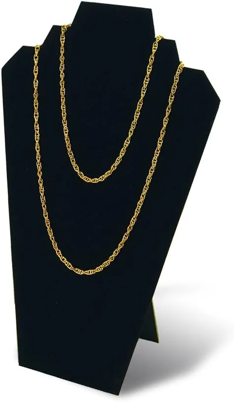 6pcs/ Pack 12.5inches Black Velvet Necklace Easel Jewelry Organizer Displays Stand with Reinforced Bracket