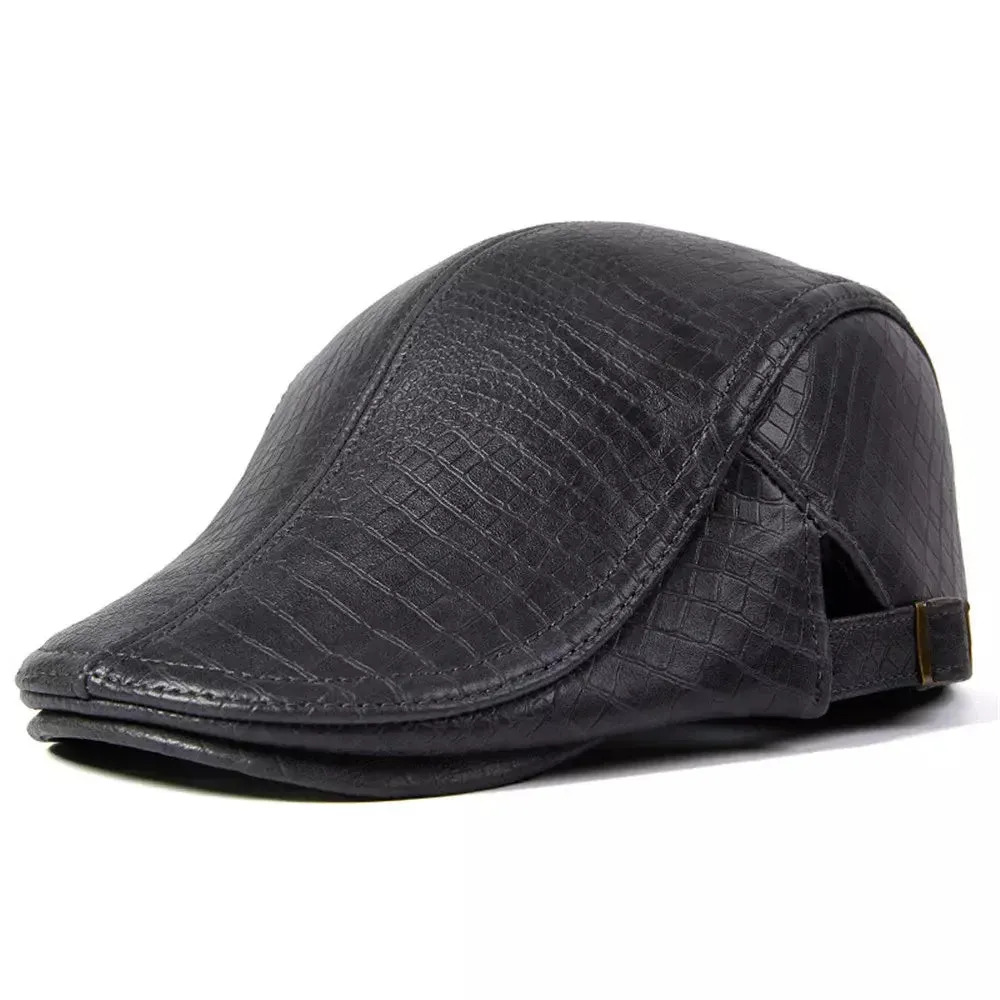 Aberdeen Genuine Leather Duckbill Flat Cap