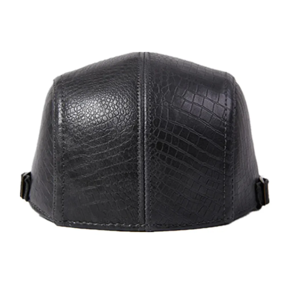 Aberdeen Genuine Leather Duckbill Flat Cap