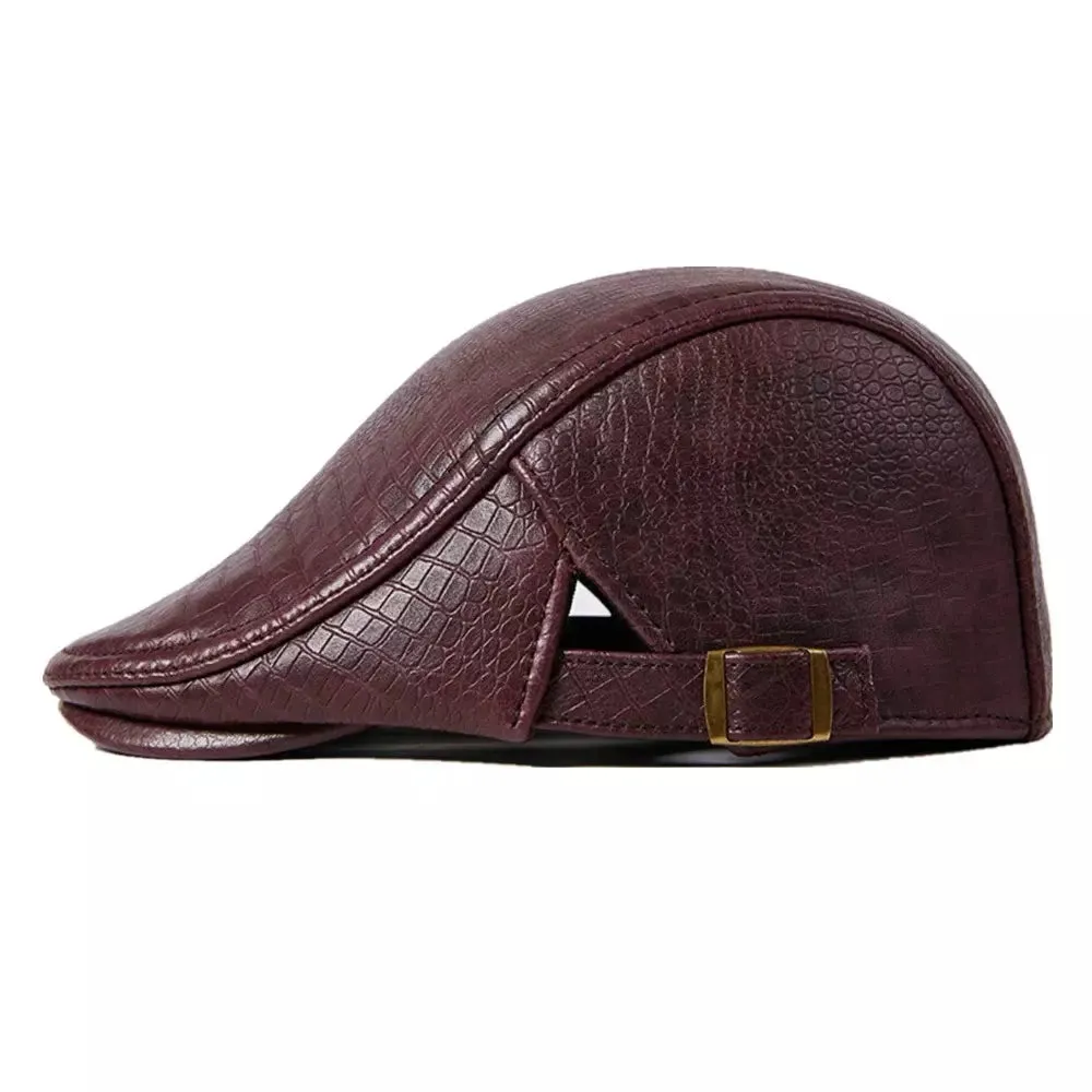 Aberdeen Genuine Leather Duckbill Flat Cap