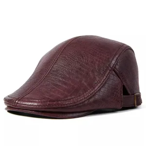 Aberdeen Genuine Leather Duckbill Flat Cap