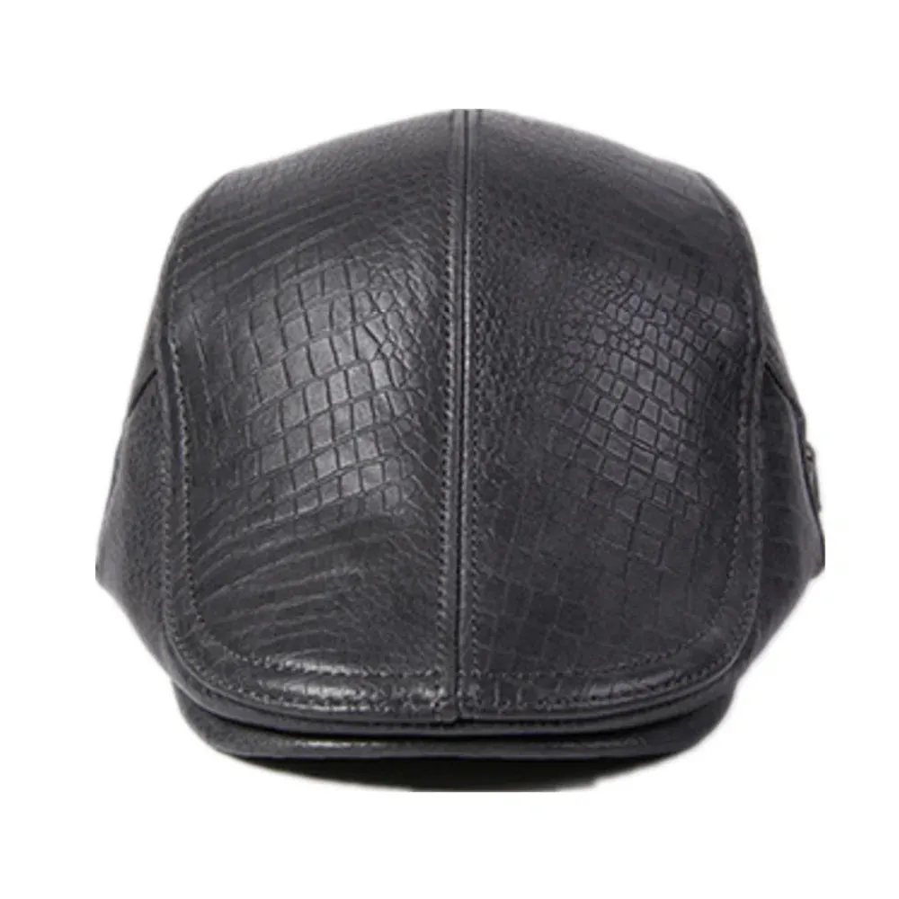 Aberdeen Genuine Leather Duckbill Flat Cap
