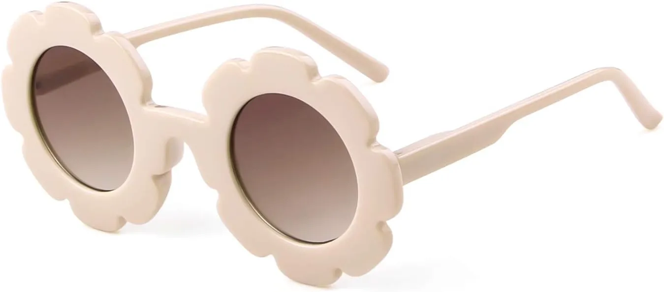 ADE WU Sunglasses for Kids Round Flower Cute Glasses UV 400 Protection Children Girl Boy Gifts