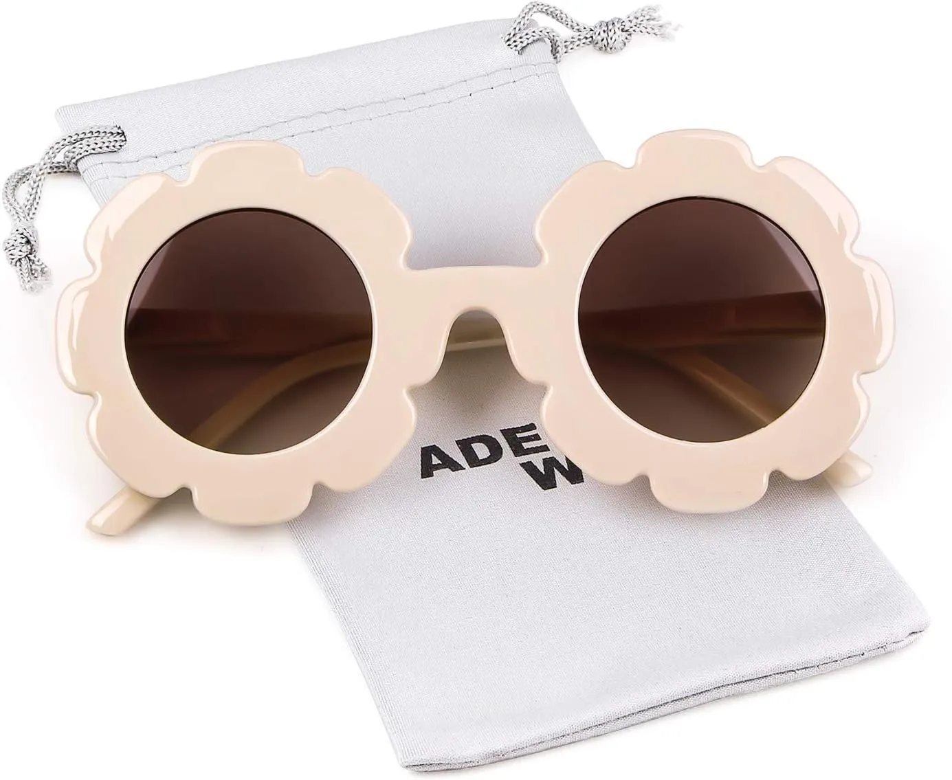 ADE WU Sunglasses for Kids Round Flower Cute Glasses UV 400 Protection Children Girl Boy Gifts
