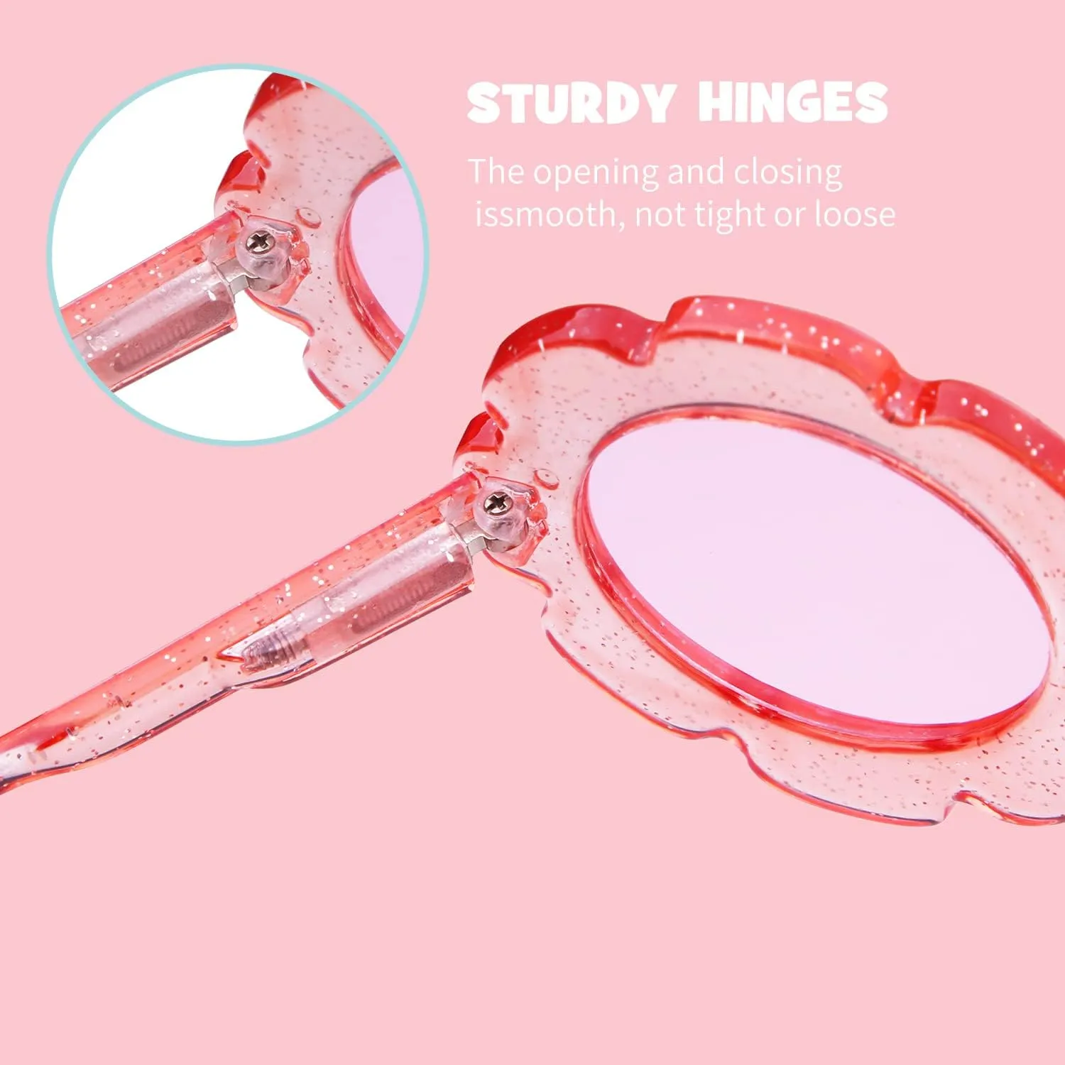 ADE WU Sunglasses for Kids Round Flower Cute Glasses UV 400 Protection Children Girl Boy Gifts