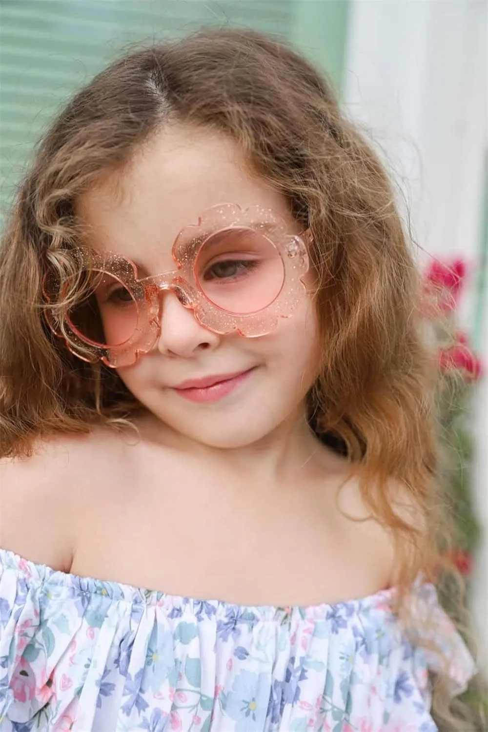 ADE WU Sunglasses for Kids Round Flower Cute Glasses UV 400 Protection Children Girl Boy Gifts