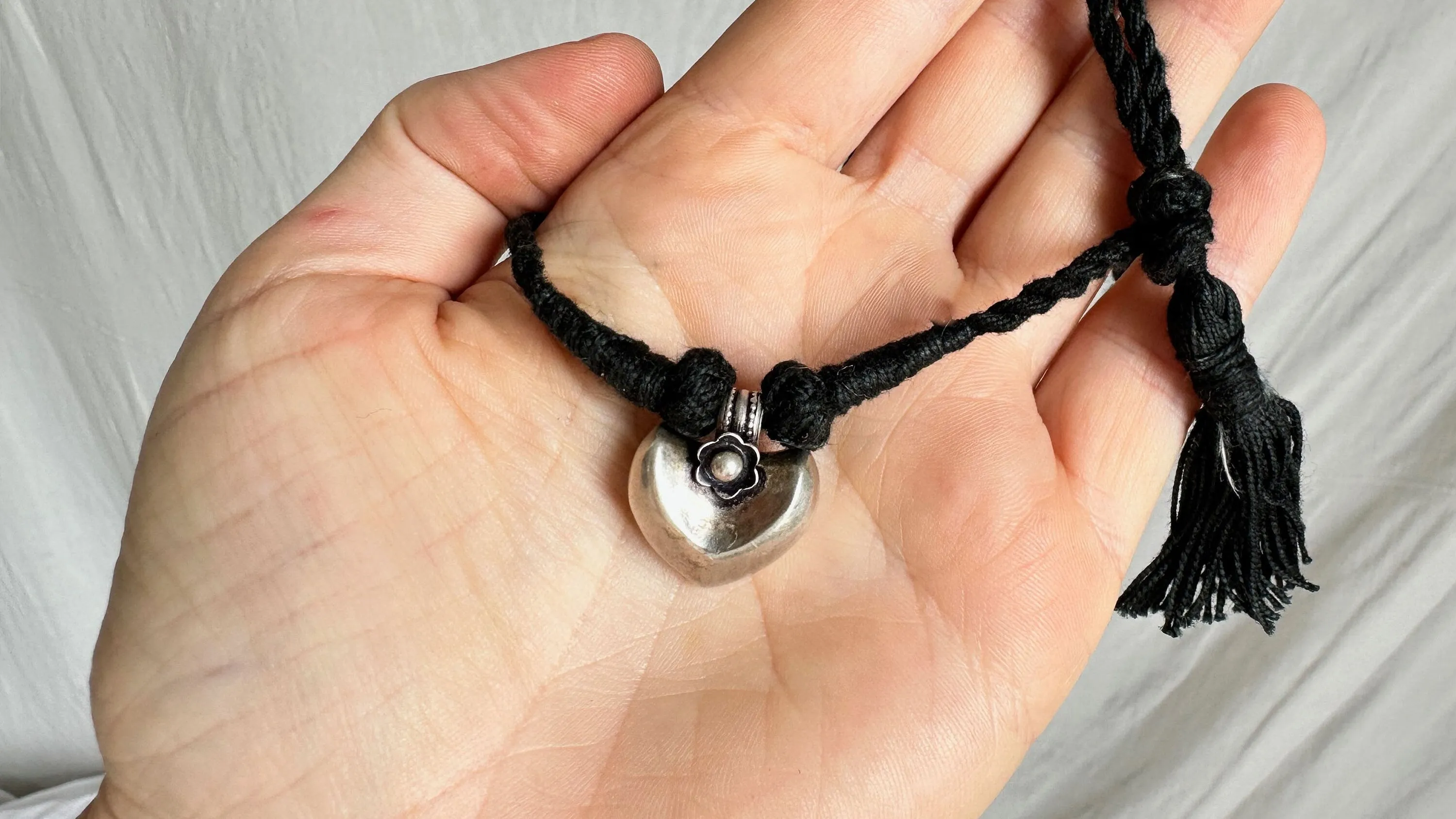 Amulet Necklace. Antique. India. Sterling Silver. 1046