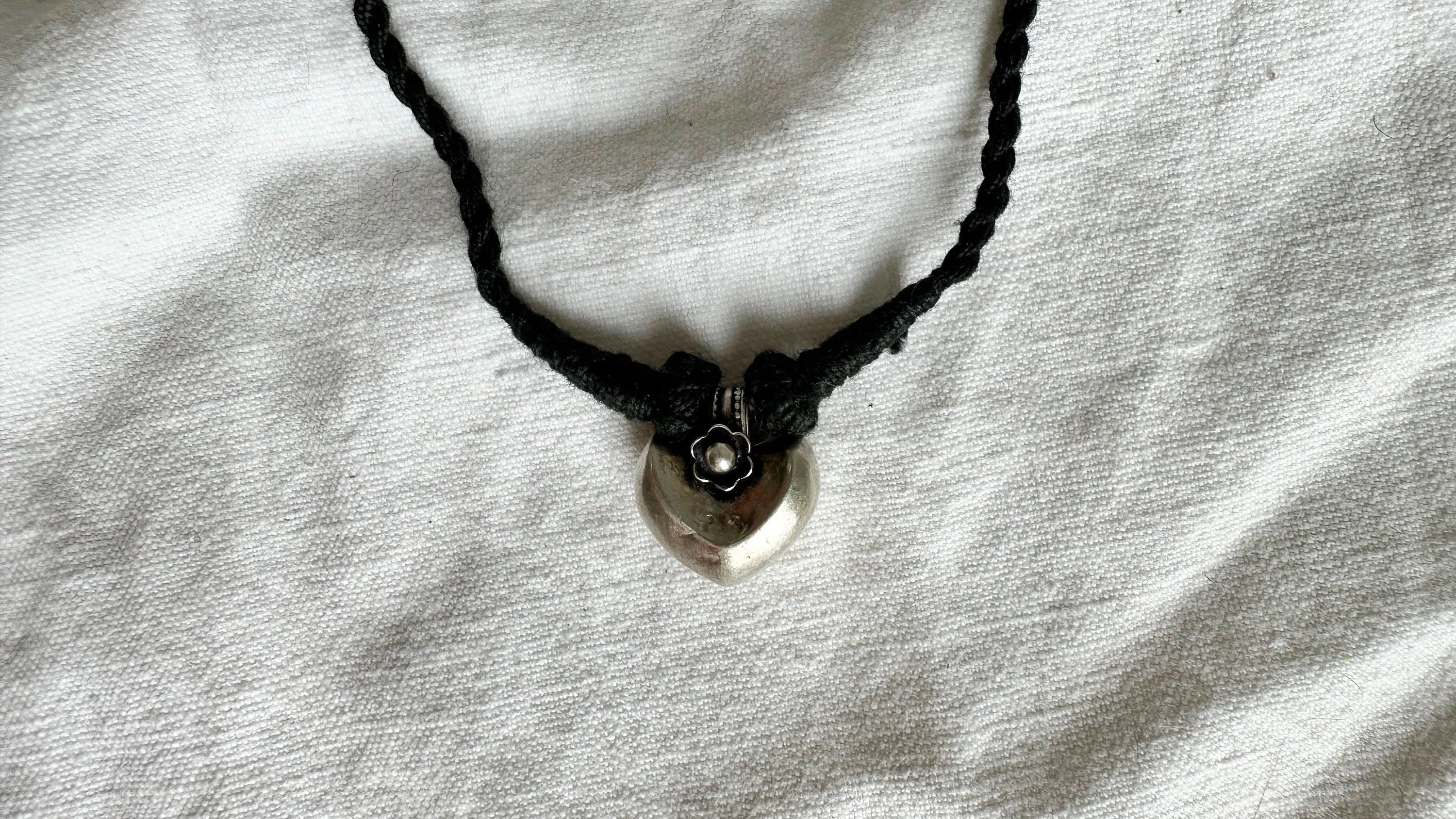 Amulet Necklace. Antique. India. Sterling Silver. 1046