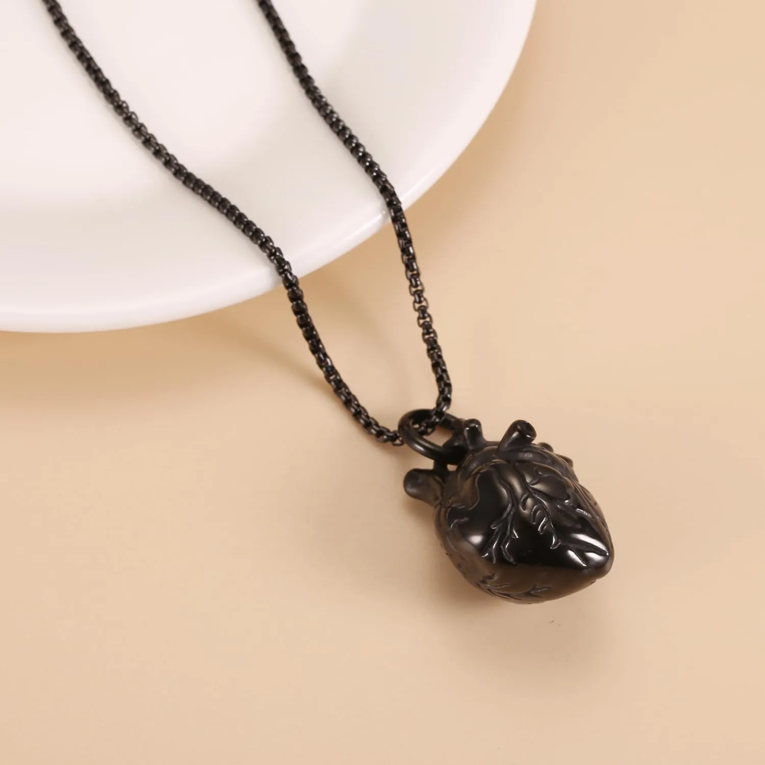Anatomical 3D Heart Cremation Jewelry For Ashes Of Loved Ones Keepsake Urn Necklace For Women Men Memorial Pendant Stainless Steel