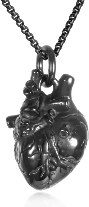 Anatomical 3D Heart Cremation Jewelry For Ashes Of Loved Ones Keepsake Urn Necklace For Women Men Memorial Pendant Stainless Steel