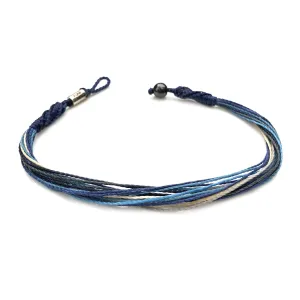 Ankle Bracelet Unisex Anklet with Hematite Stone for Men and Women - Handmade Woven Knot Surfer Beach Jewelry