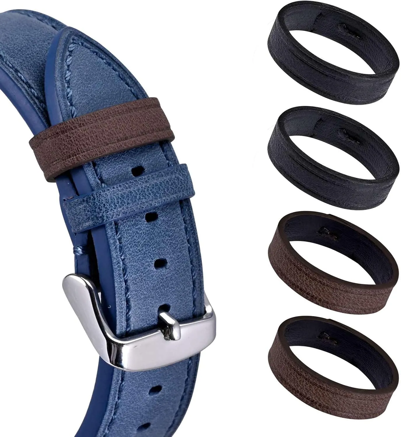 ANNEFIT Watch Bands Keeper, 4PCS Leather Watch Straps Replacement Loops 18mm 20mm 22mm