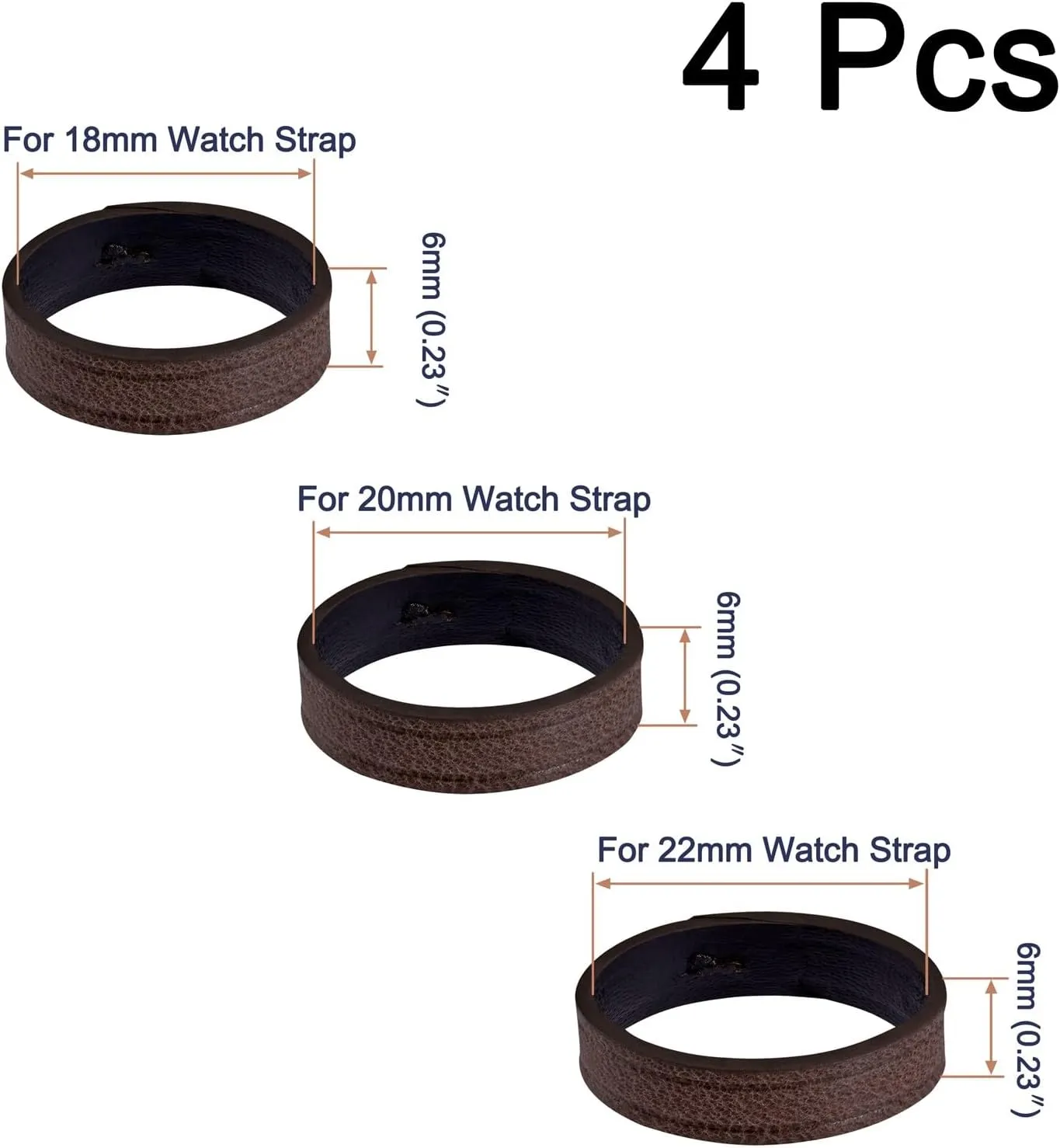 ANNEFIT Watch Bands Keeper, 4PCS Leather Watch Straps Replacement Loops 18mm 20mm 22mm