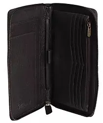 Ashwood Brown Leather Zip Travel Wallet