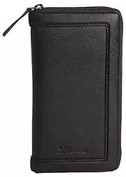 Ashwood Brown Leather Zip Travel Wallet