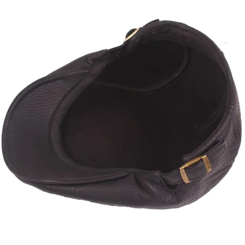 Barklay Leather Flat Cap
