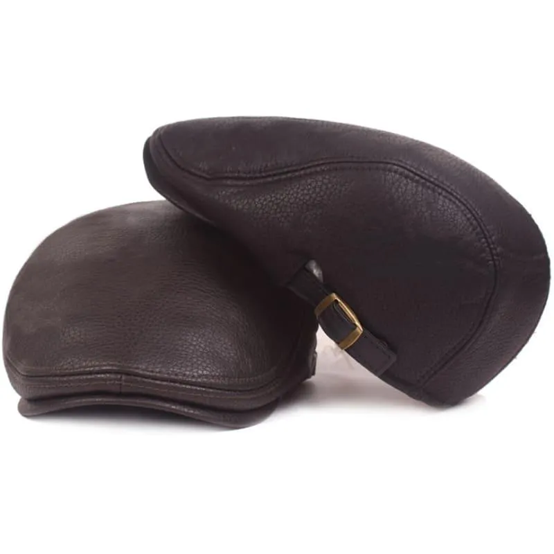 Barklay Leather Flat Cap