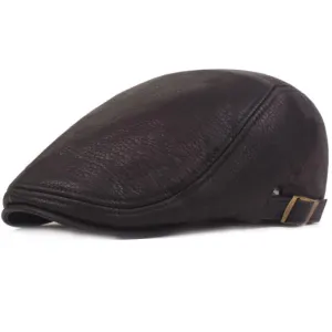 Barklay Leather Flat Cap