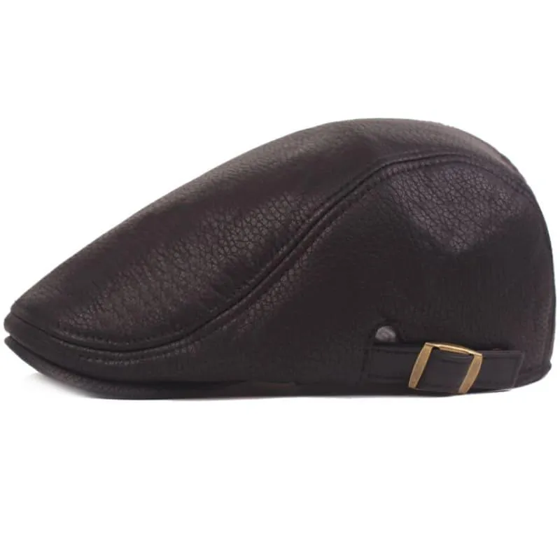 Barklay Leather Flat Cap
