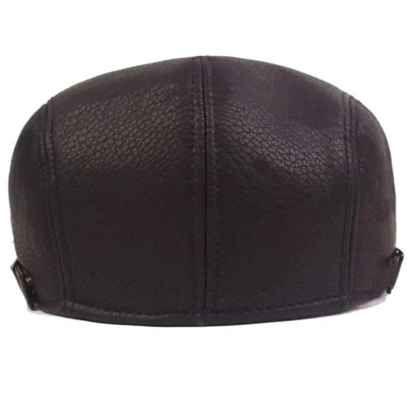 Barklay Leather Flat Cap