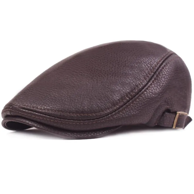 Barklay Leather Flat Cap