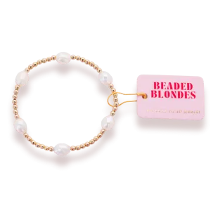 Beaded Blondes | Poppi Pearl Bracelet in Gold