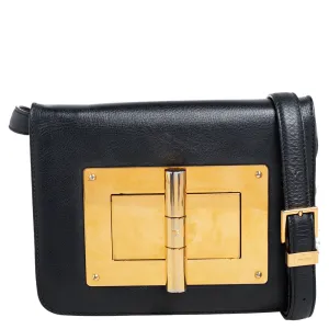 Black Leather Small Natalia Crossbody Bag