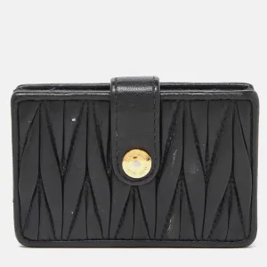 Black Matelass&eacute; Leather Card Case