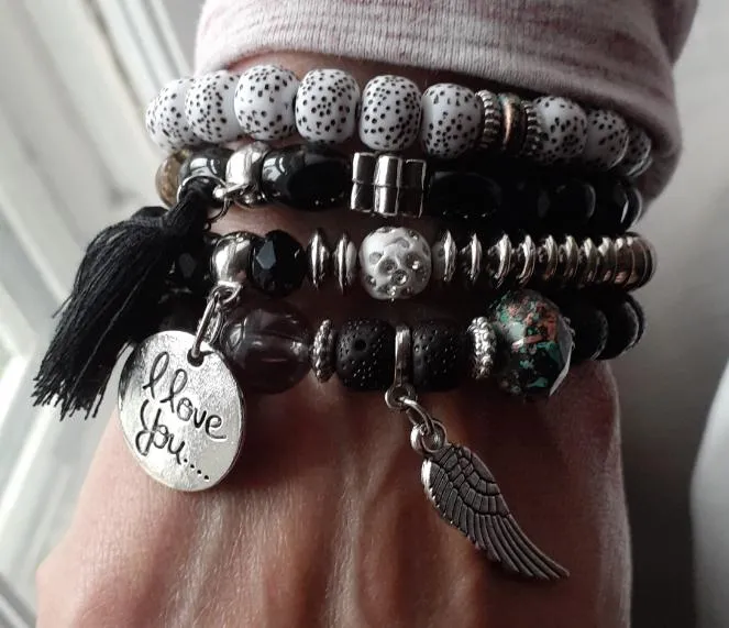Boho Stretchy I Love You Bracelets (4)