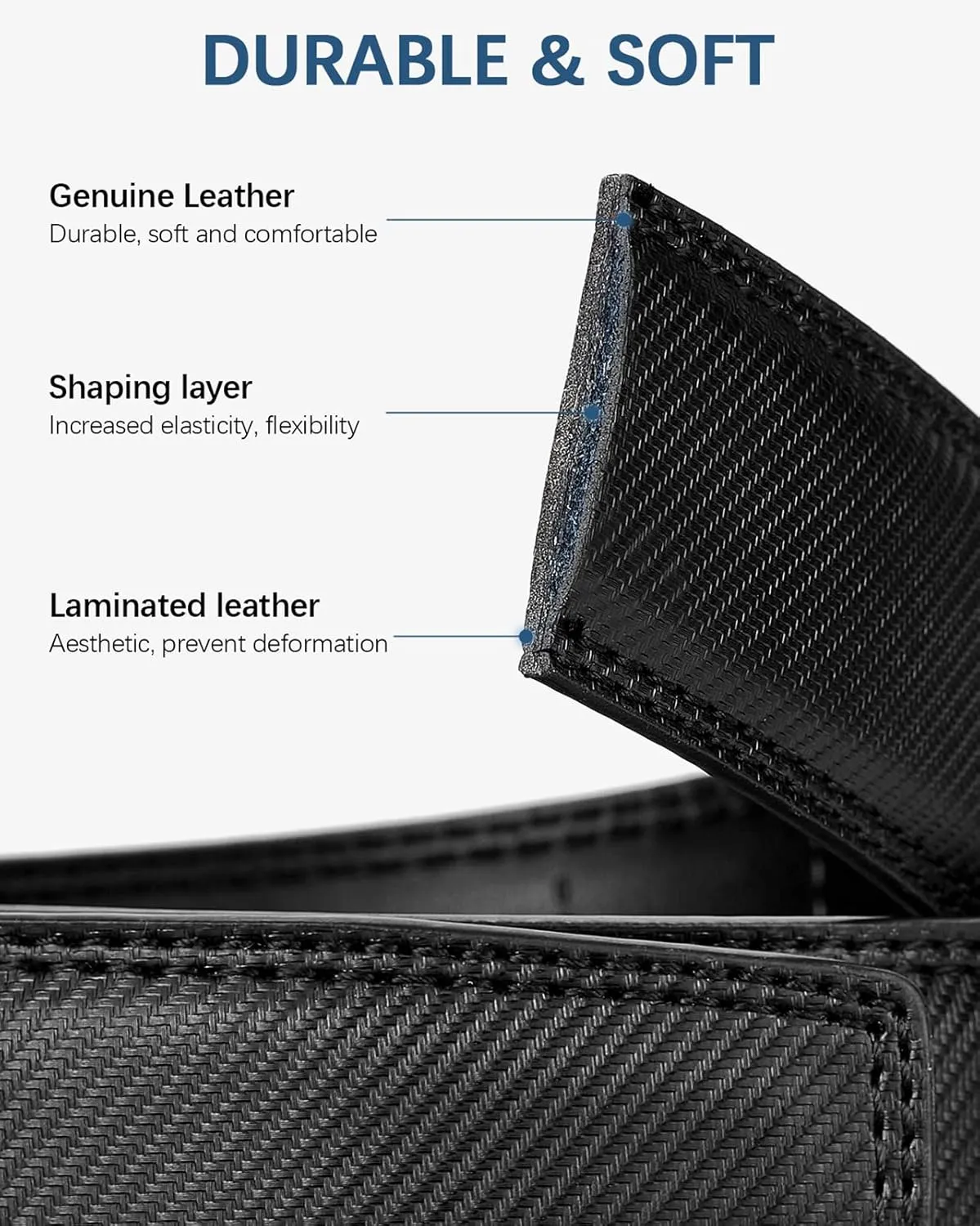 BOSTANTEN Mens Belt Leather Ratchet Belt For Men Dress and Casual with Adjustable Buckle, Trim to Fit