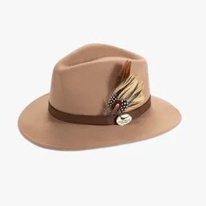 Camel Fedora with Game Gird Feather