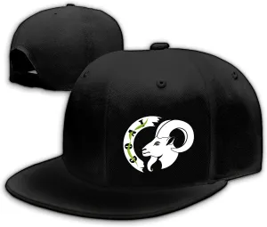 Chef Hat for Men Snapback Hats Funny Flat Bill Hat for Boy Women Adjustable Snap Pack Baseball Cap Black
