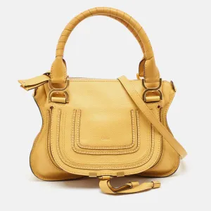 Chlo&eacute; Yellow Leather Small Marcie Shoulder Bag
