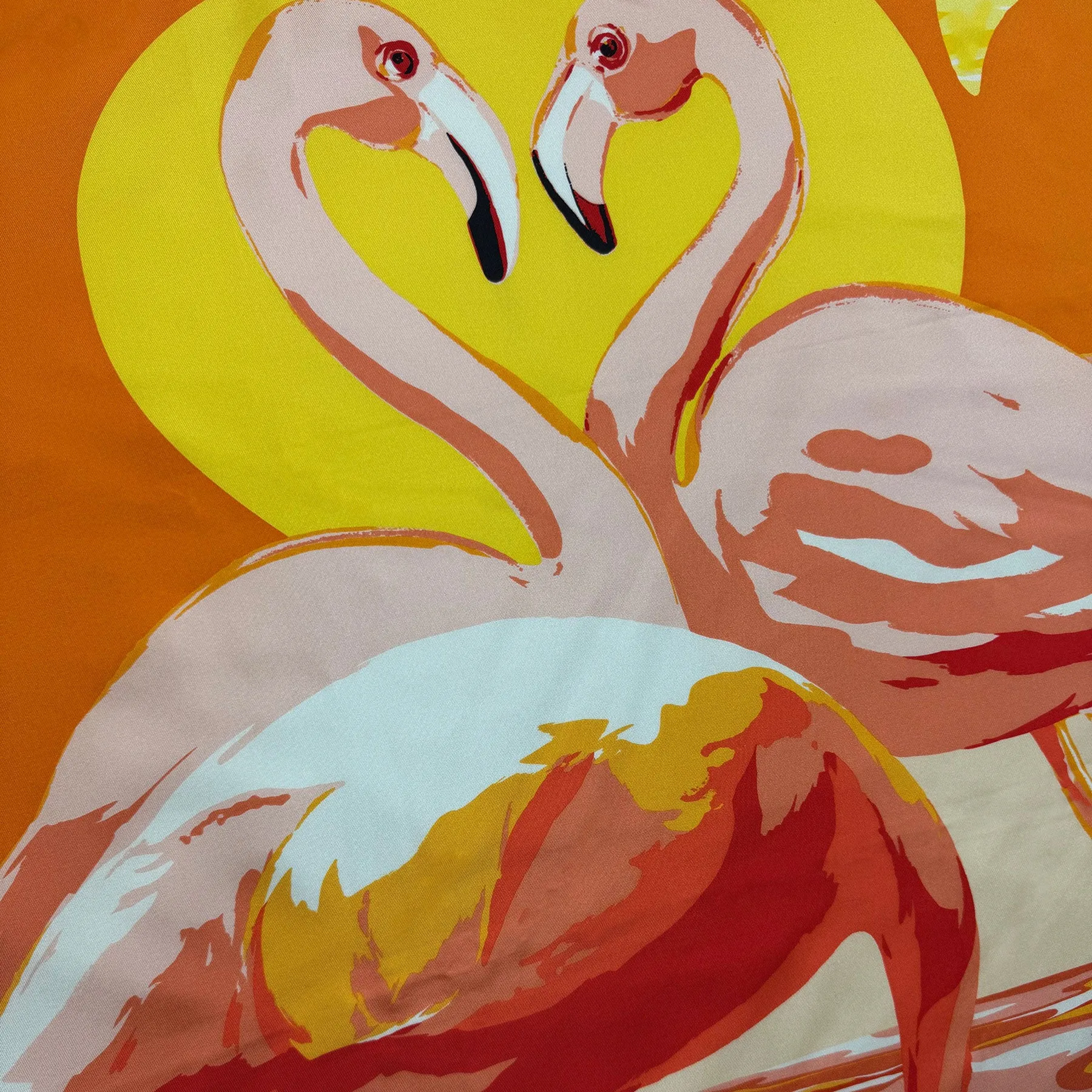 Chopard Scarf Orange Flamingo - Twill Silk Square Foulard