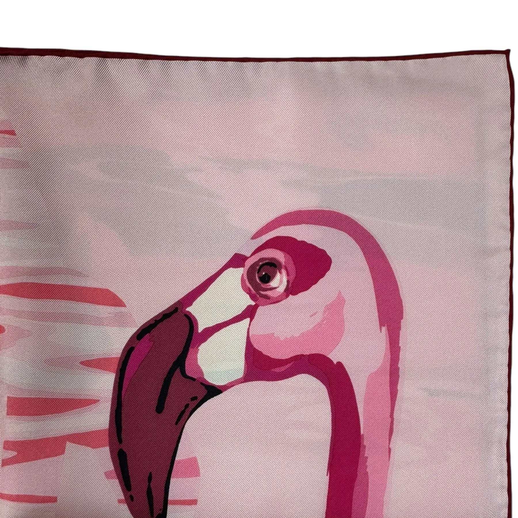 Chopard Scarf Pink Flamingo Design - Twill Silk Square Foulard