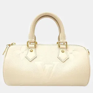 Cream Leather Empreinte Papillon BB Handbag