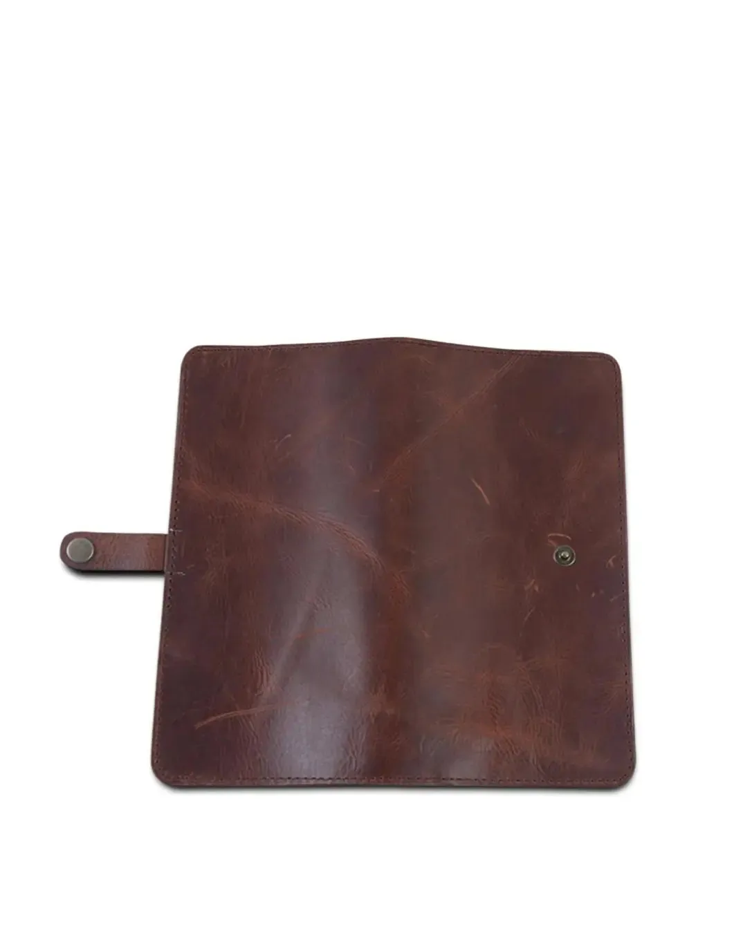 CRUSHED TAN LEATHER TRAVEL PASSPORT WALLET