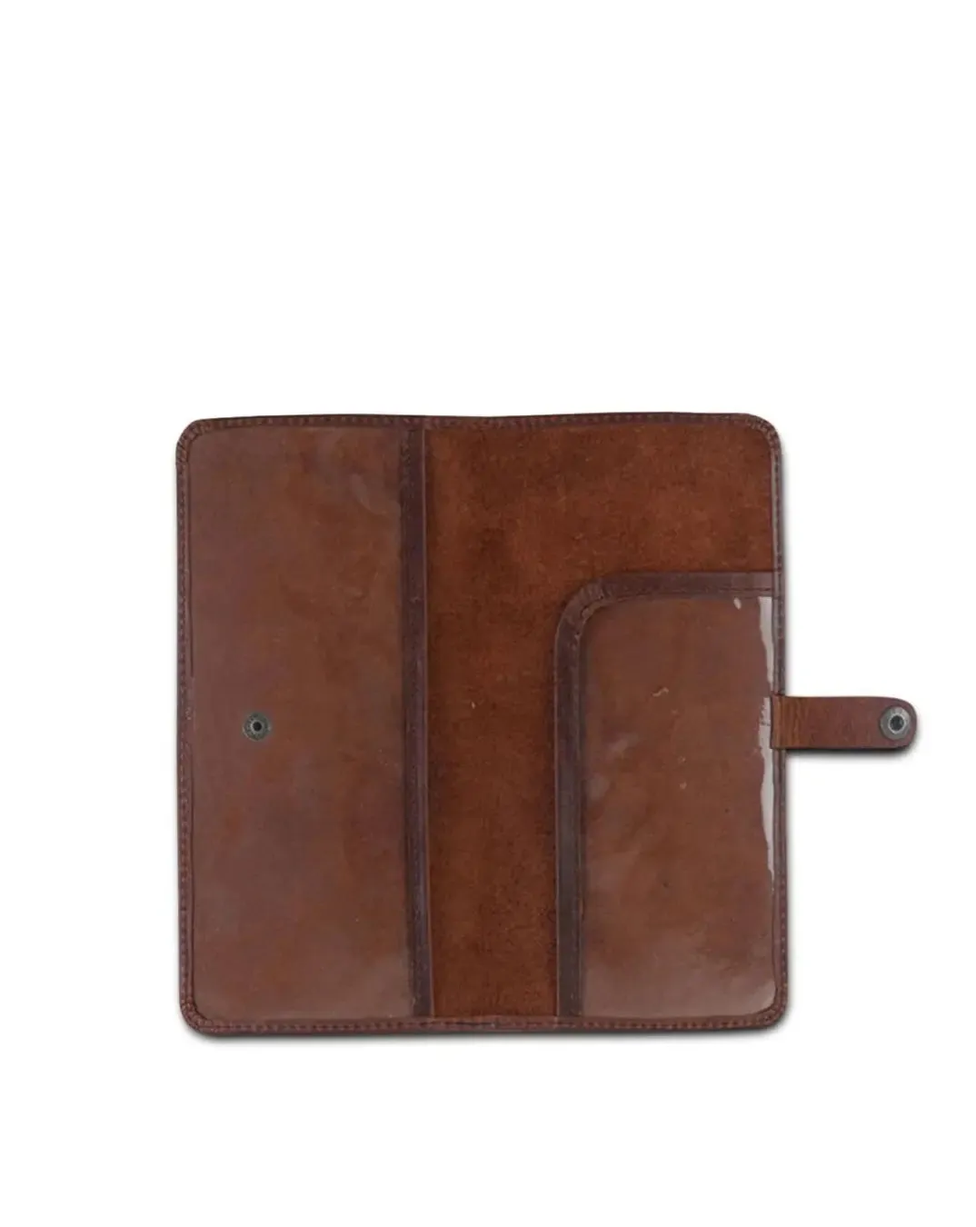 CRUSHED TAN LEATHER TRAVEL PASSPORT WALLET