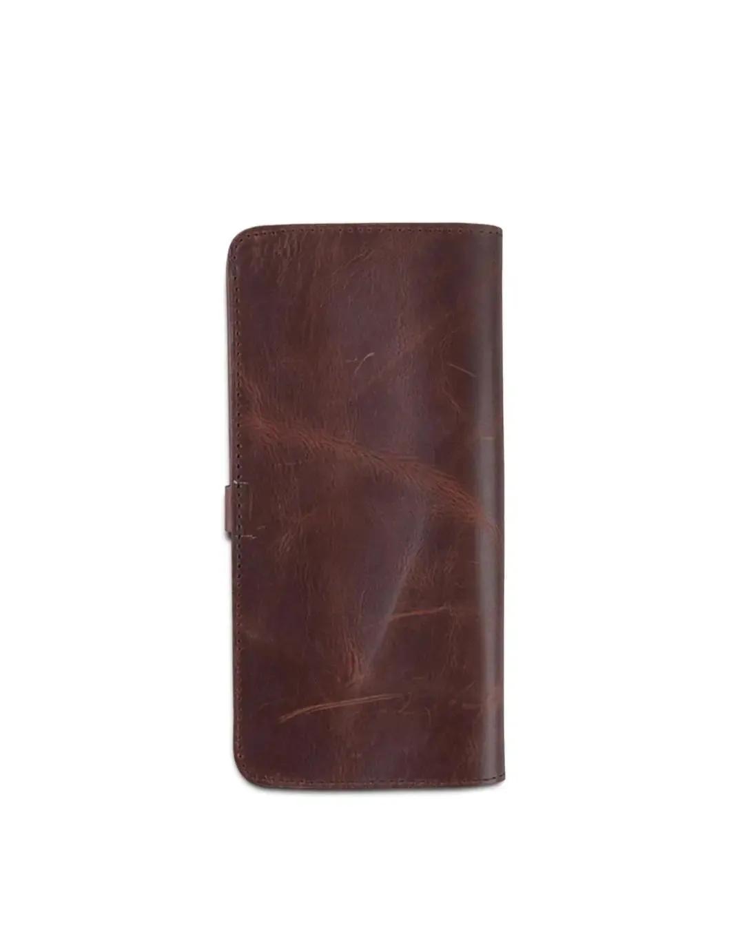 CRUSHED TAN LEATHER TRAVEL PASSPORT WALLET