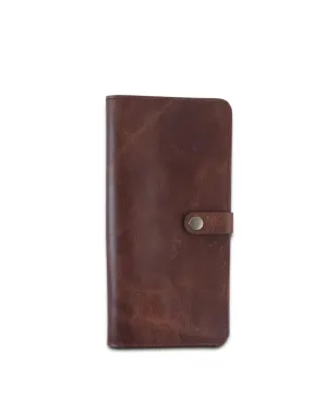 CRUSHED TAN LEATHER TRAVEL PASSPORT WALLET