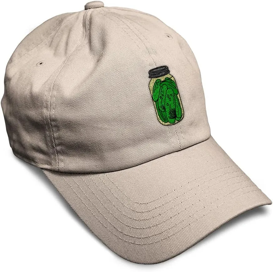 Custom Soft Baseball Cap Food Pickle Jar Embroidery Vegetables Pickle Twill Cotton Dad Hats for Men & Women